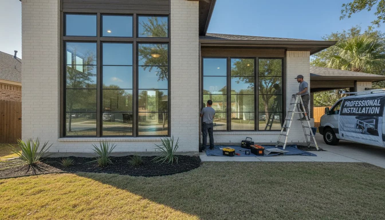 Energy efficient windows installed on a modern Dallas home
